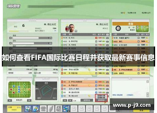 如何查看FIFA国际比赛日程并获取最新赛事信息